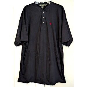NWT Vintage 90s Knights of Round Table Men's LT Large Tall Henley Shirt Black